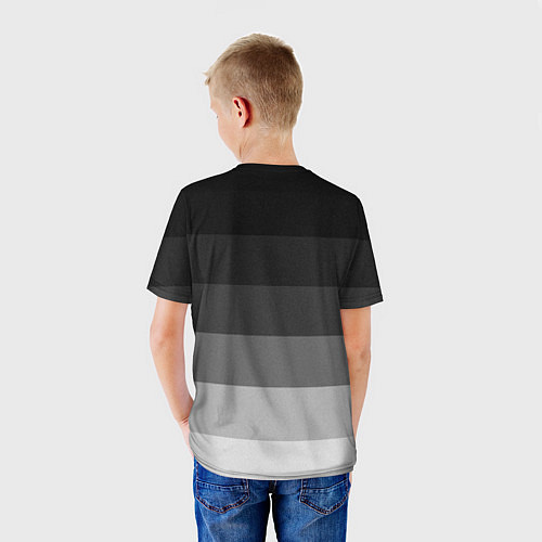 Детская футболка Мазда, Mazda, Серый градиент / 3D-принт – фото 4