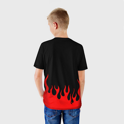 Детская футболка Jaguar, Ягуар огонь / 3D-принт – фото 4