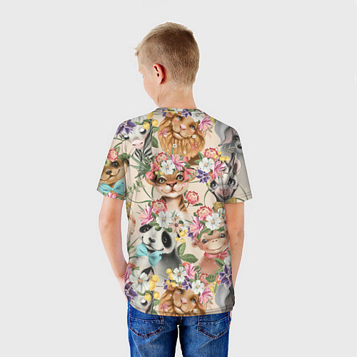 Детская футболка Дикие животные паттерн / 3D-принт – фото 4