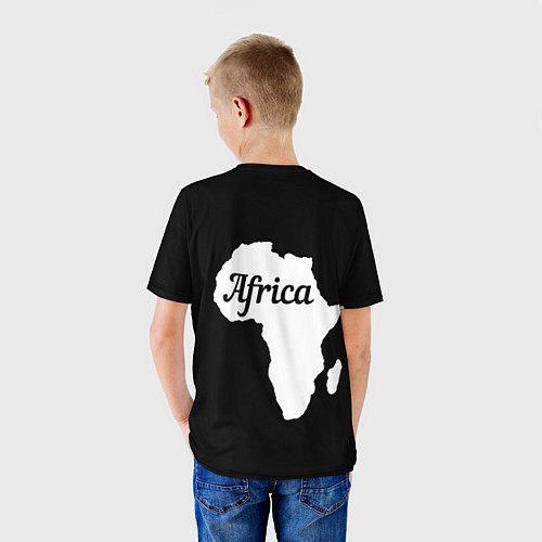 Детская футболка Африка черно-белая двусторонняя / 3D-принт – фото 4