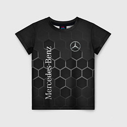 Футболка детская Mercedes-Benz black соты, цвет: 3D-принт