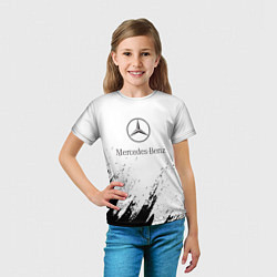 Футболка детская Mercedes-Benz - White texture, цвет: 3D-принт — фото 2