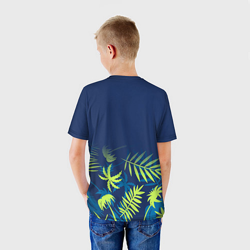 Детская футболка Volvo Тропические листья / 3D-принт – фото 4