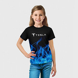 Футболка детская Tesla Fire, цвет: 3D-принт — фото 2