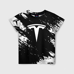 Детская футболка Tesla logo texture