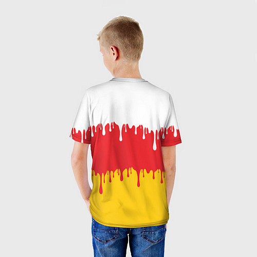 Детская футболка Северная Осетия Алания потёки / 3D-принт – фото 4