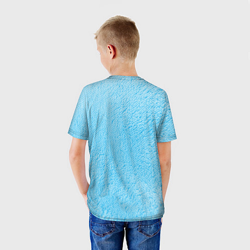 Детская футболка Облачко на голубом мехе с радугой парная / 3D-принт – фото 4