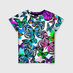 Детская футболка Рой цветных бабочек