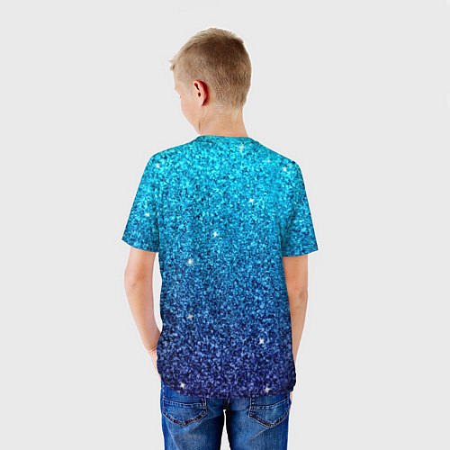 Детская футболка Единорог синие блестки / 3D-принт – фото 4