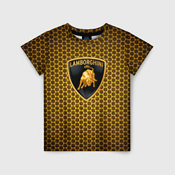 Детская футболка Lamborghini gold соты