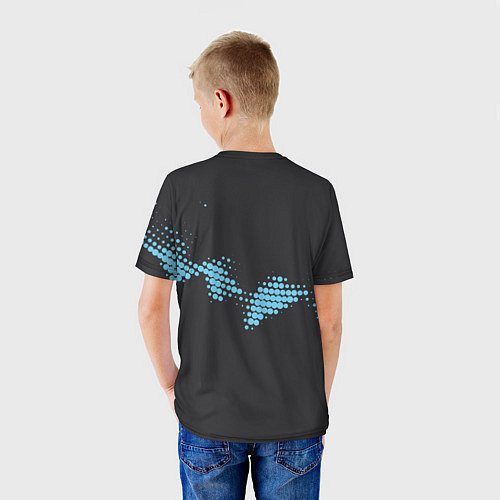 Детская футболка Фортнайт Китсунэ в синем / 3D-принт – фото 4