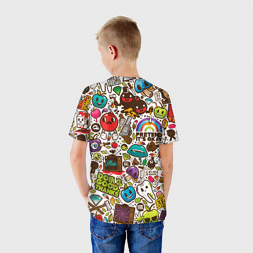 Детская футболка Смайл рисунки - арт / 3D-принт – фото 4