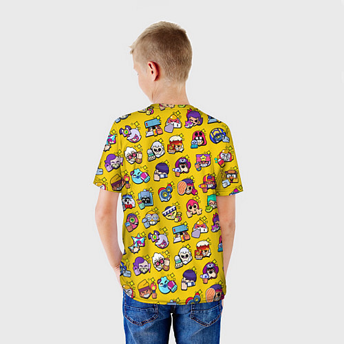 Детская футболка Особые редкие значки Бравл Пины желтый фон Brawl S / 3D-принт – фото 4