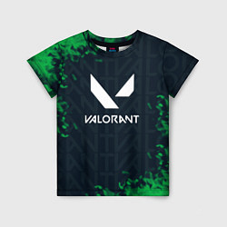 Детская футболка Valorant Green Fire