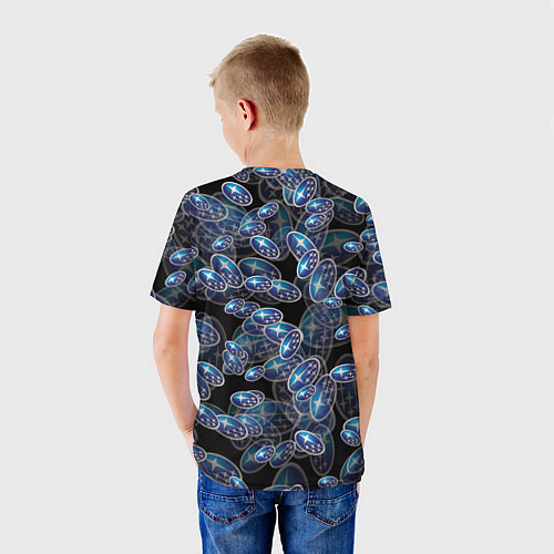 Детская футболка SUBARU BIG LOGO PATTERN / 3D-принт – фото 4
