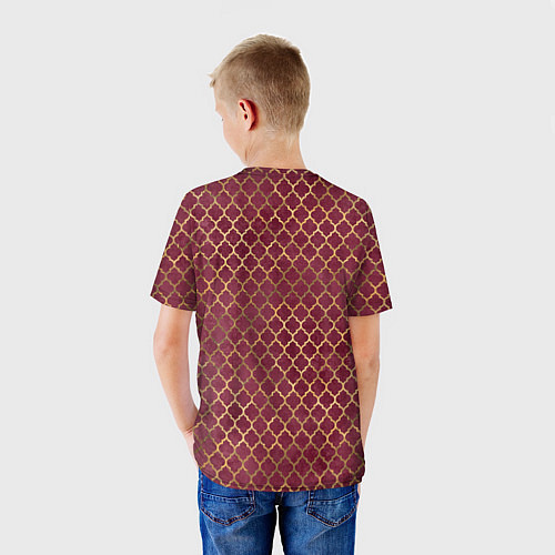 Детская футболка Gold & Red pattern / 3D-принт – фото 4