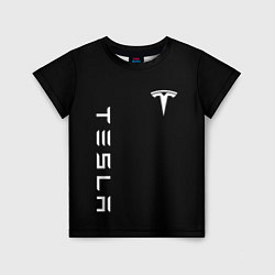 Детская футболка Tesla Тесла логотип и надпись