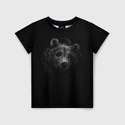 Детская футболка Голова хищного медведя