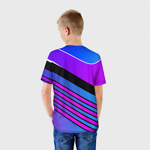 Детская футболка TESLA - NEON STYLE ТЕСЛА НЕОН / 3D-принт – фото 4