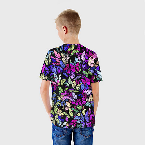 Детская футболка Витражные бабочки / 3D-принт – фото 4