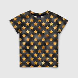 Детская футболка Золотые звезды на черном