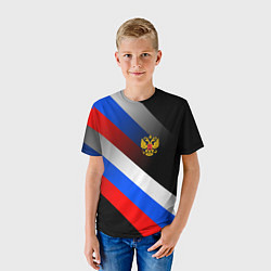 Футболка детская ФЛАГ РОССИИ ЛИНИИ, цвет: 3D-принт — фото 2