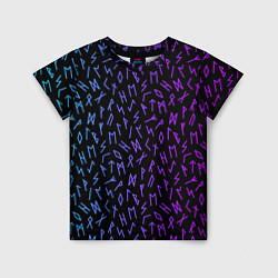 Детская футболка Рунический алфавит Neon pattern