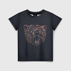 Детская футболка Злой медведь-мозаика