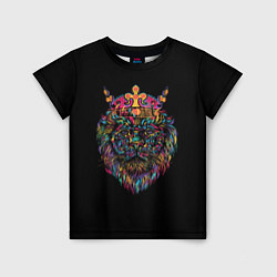 Детская футболка Неоновый королевский лев