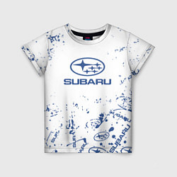Футболка детская Subaru брызги, цвет: 3D-принт