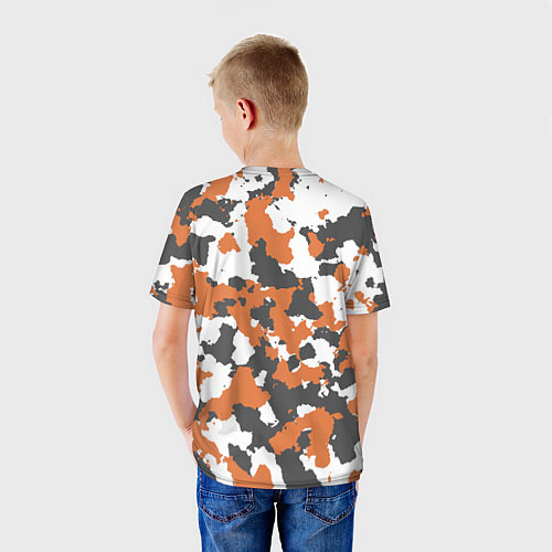 Детская футболка Orange Camo / 3D-принт – фото 4