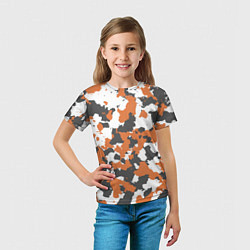 Футболка детская Orange Camo, цвет: 3D-принт — фото 2