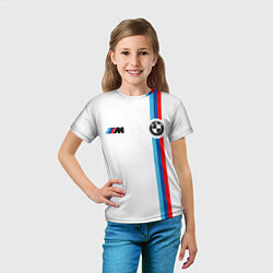 Футболка детская БМВ 3 STRIPE BMW WHITE, цвет: 3D-принт — фото 2