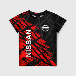 Детская футболка Nissan Ниссан Красно черный
