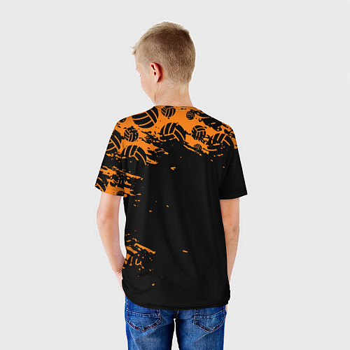 Детская футболка KARASUNO HIGH SCHOOL ОРАНЖЕВАЯ / 3D-принт – фото 4