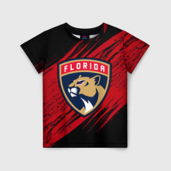Футболка детская Florida Panthers, Флорида Пантерз, NHL, цвет: 3D-принт