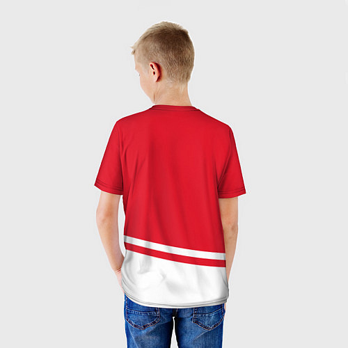 Детская футболка Detroit Red Wings, Детройт Ред Уингз Диагональные / 3D-принт – фото 4