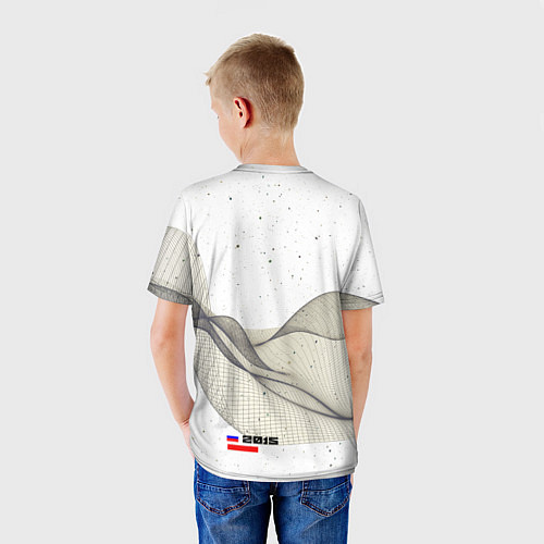 Детская футболка РОСКОСМОС на белом / 3D-принт – фото 4