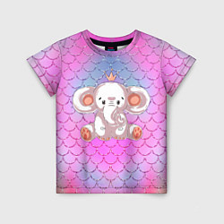 Детская футболка Маленький слоненок с короной