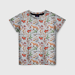 Детская футболка Лисы и лесные ягоды