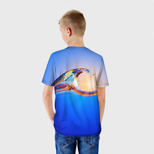 Детская футболка Градиент Волна Абстракция / 3D-принт – фото 4