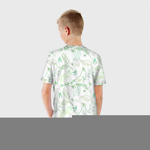 Детская футболка Хаос из зелёных веток и листьев / 3D-принт – фото 4