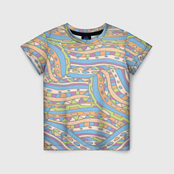 Детская футболка Разноцветный геометрический узор в стиле дудл