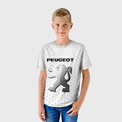 Футболка детская PEUGEOT Соты, цвет: 3D-принт — фото 2