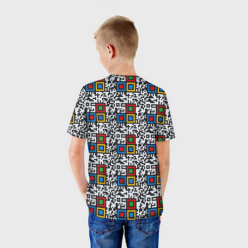 Детская футболка QR код - паттерн / 3D-принт – фото 4