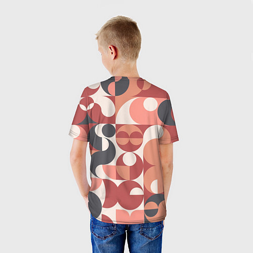 Детская футболка Геометрический орнамент оранж / 3D-принт – фото 4