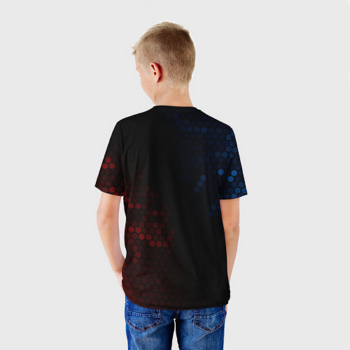 Детская футболка МЕРСЕДЕС AMG - Соты / 3D-принт – фото 4