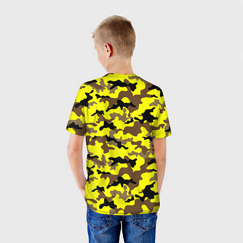 Детская футболка Камуфляж Жёлто-Коричневый / 3D-принт – фото 4
