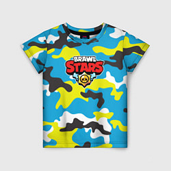 Детская футболка Brawl Stars Камуфляж Небесно-Синий