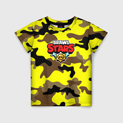 Детская футболка Brawl Stars Камуфляж Жёлто-Коричневый